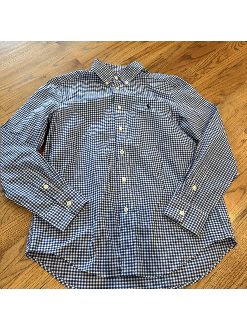 Polo Ralph Lauren Youth Boys Blue Plaid Long Sleeve Button Shirt Large 14-16